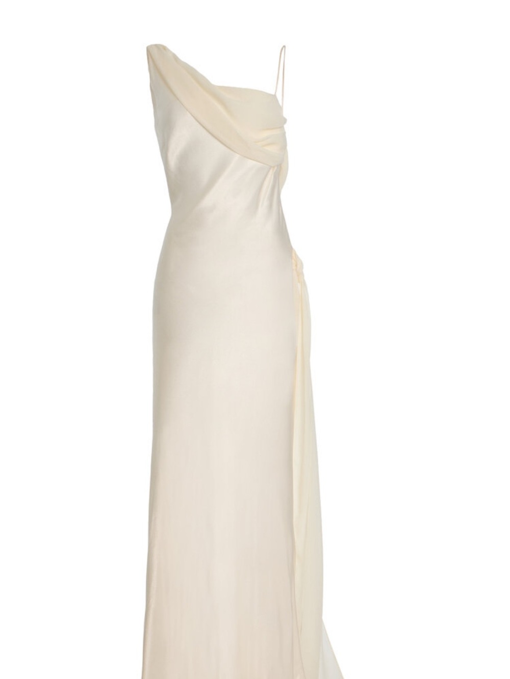Helena Chiffon Detailed Satin Gown - Picture 2 of 6